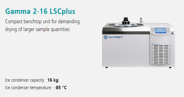 Martin Christ Freeze Dryers Advanced Gamma 2-16 LSCplus